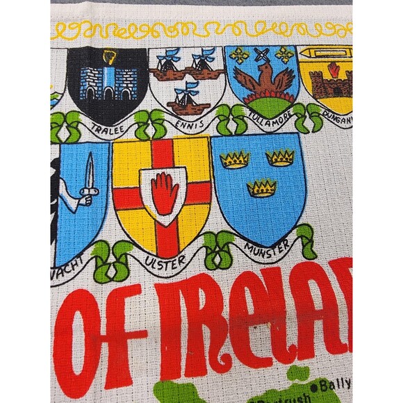 Crests of Ireland Souvenir Tea Towel Map Irish Kitchen Dish Cloth Wall Decor - Picture 7 of 11